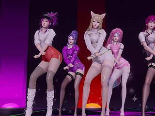 Hot 3D K/DA  Beauties Dance Pack Twit Painfully Agitation Their Strapping Bobs And Hips